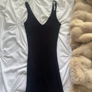 Zara Black V-neck Spaghetti Strap Dress